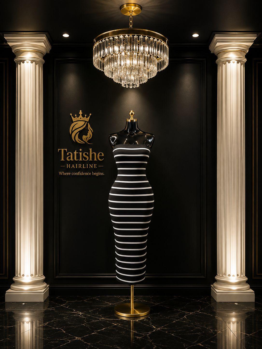 T1 Tatishe Striped Bodycon Dress - Image 1