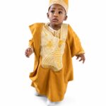 Gold African Baby Traditional Outfit